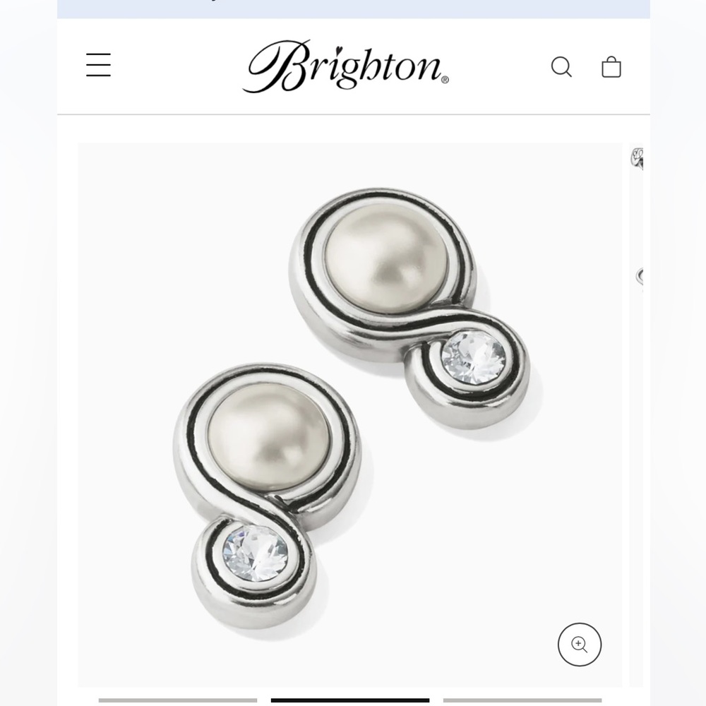 Brighton Infinity Pearl stud earrings